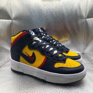 Size 8 Nike Dunk High Up Rebel Michigan Yellow Black‎ Woman Sneakers DH3718-701